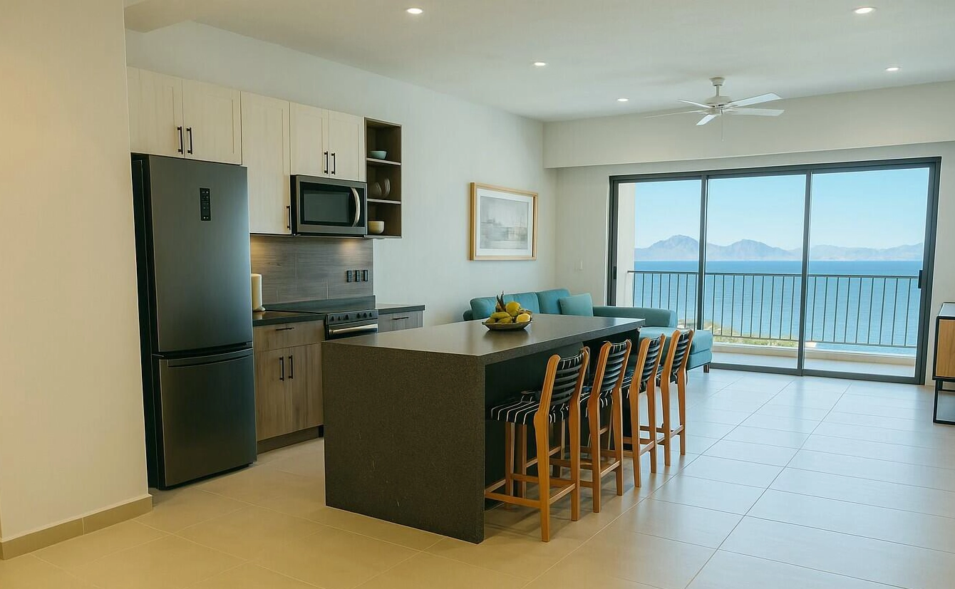 Cocina residencial fabricada por MODE para Torre Mantarraya Bay